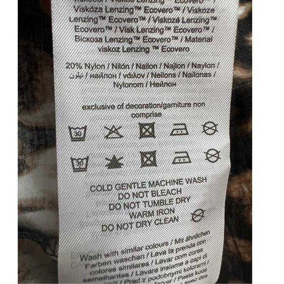 Vero Moda Top Womens 16 Plus Animal Print Button-Up Woven Relaxed Fit NEW! - Picture 12 of 13